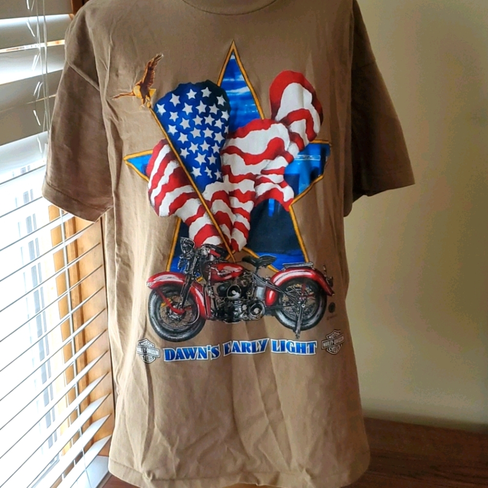 Men's Vintage Tan Harley Shirt.